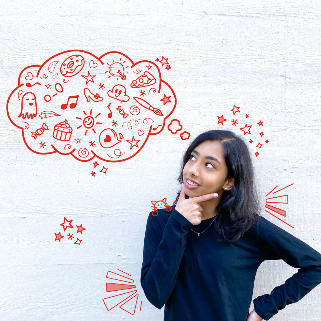 Neha thinking graphic