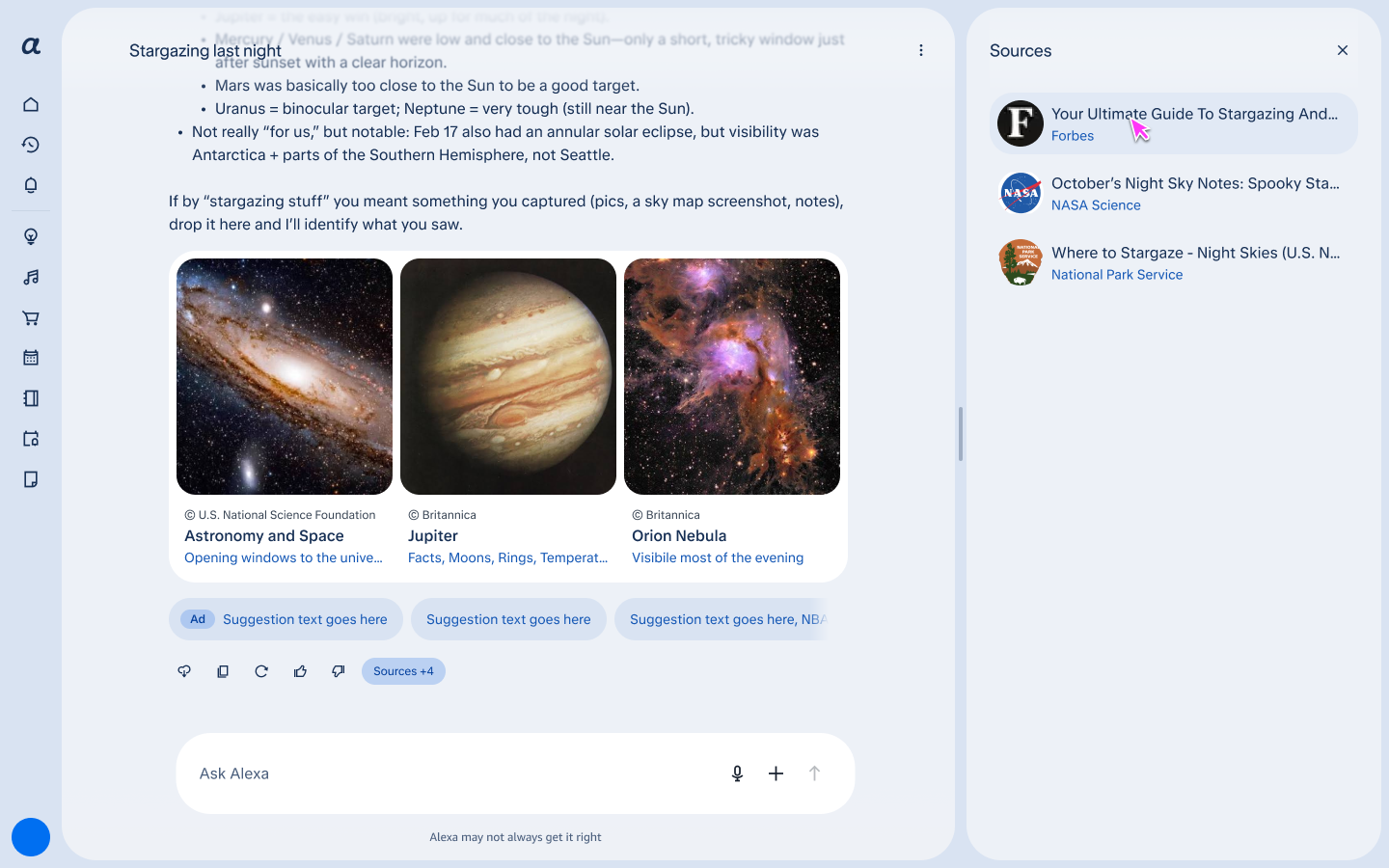 All sources panel design