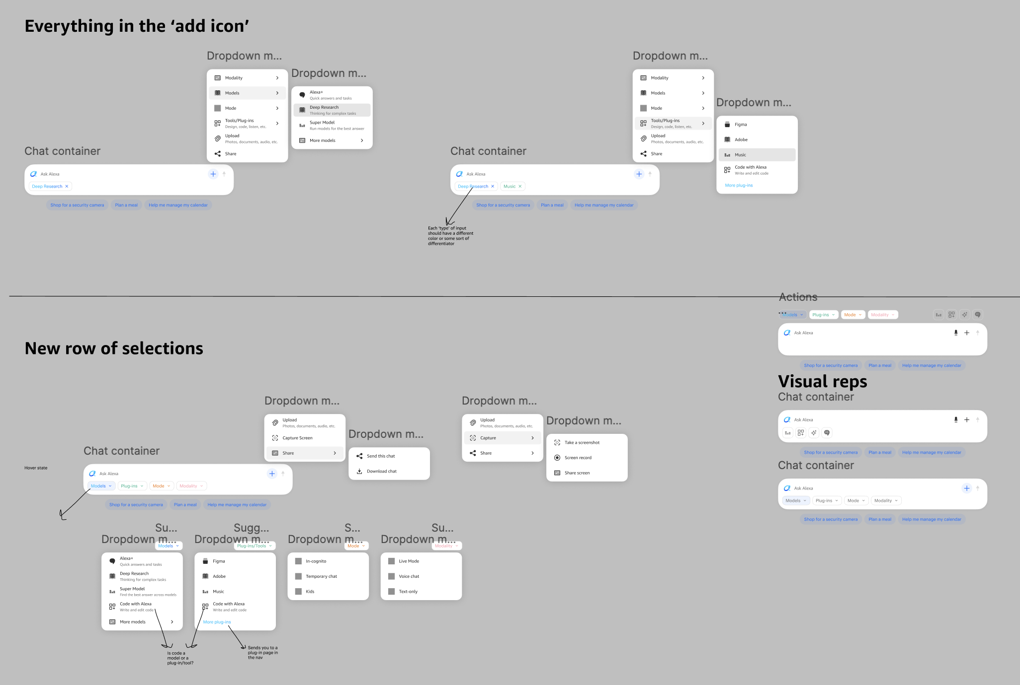 Various explorations of the chat bar