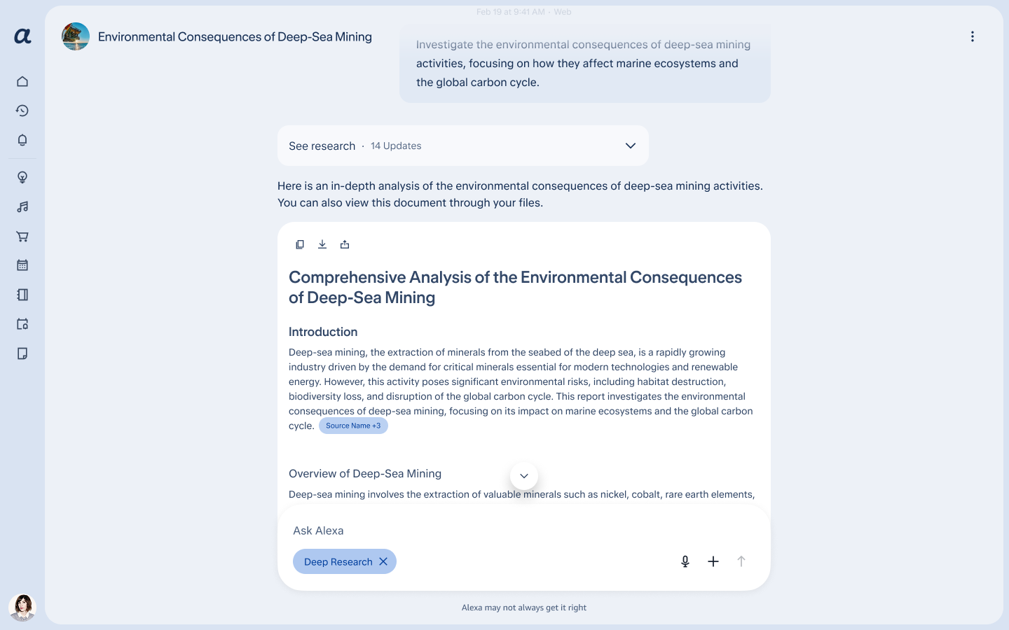 The generated report in its bounding box