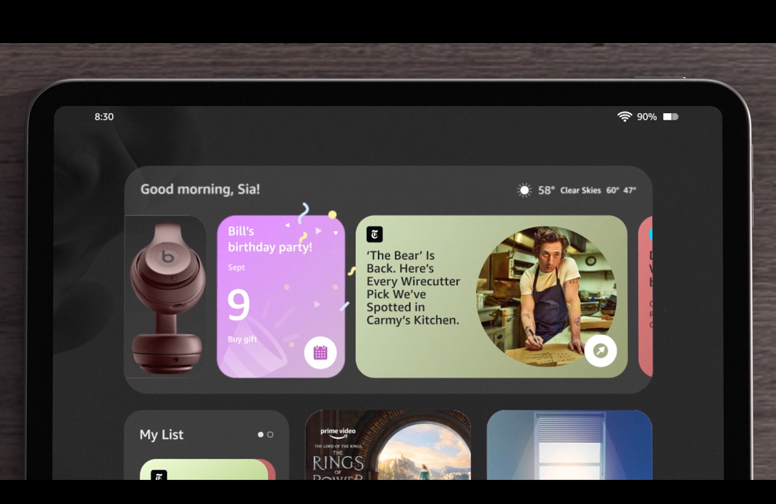 Agentic content on tablet