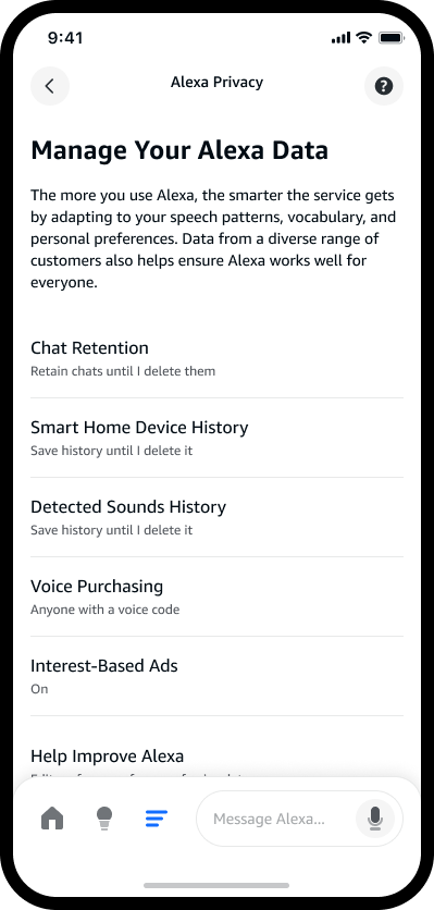 Settings page after redesign